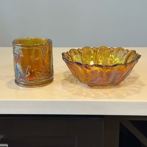 Vintage Glass Bowl and Cylinder set